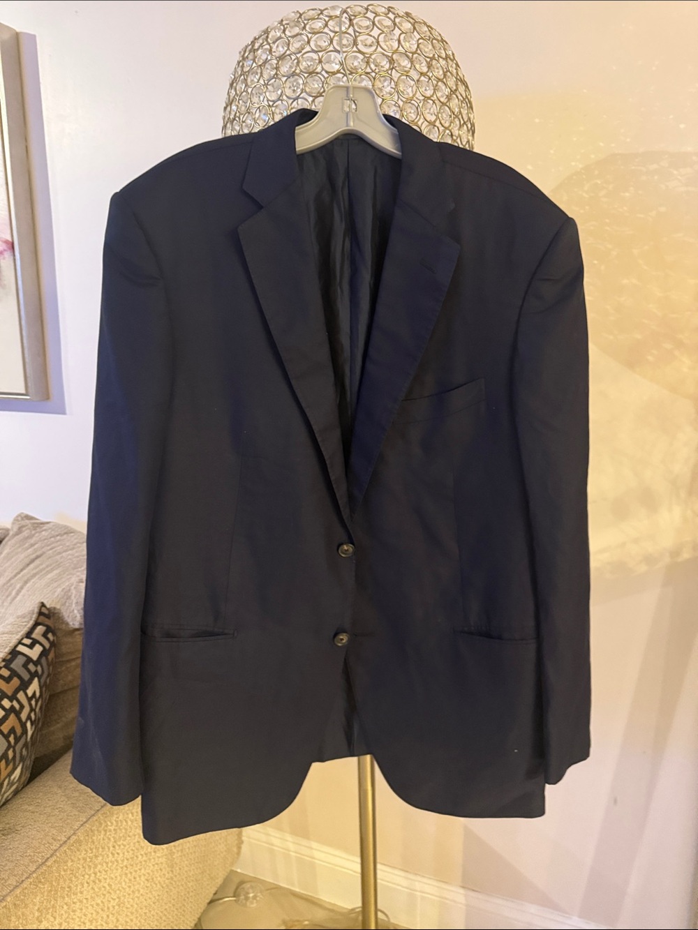 Pal Zileri Navy Sport Coat - Two-Button Single-Breasted Blazer 56R